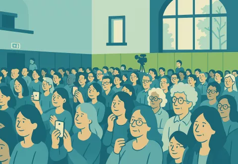 Illustration von interessiertem Publikum